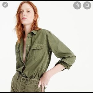 NWT J.Crew Boyfriend Utility Shirt in Distressed Fatigue